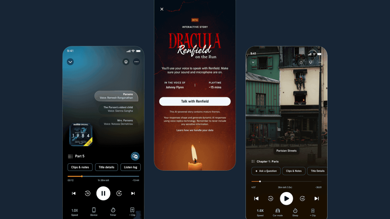Audible, sesli kitapları karakter sohbetleri ve görsellerle etkileşimli hale getiriyor